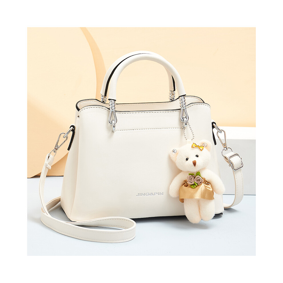 (White) Material Pu Shoulder Bag Crossbody Underarm Bag Large Capacity Handbag Women White