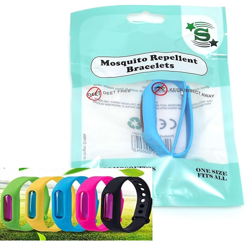 Shatchi Natural Repellent Mosquito Insect Bracelet Non Toxic Deet-free Band Soft Rubber Material  Multi  One Size