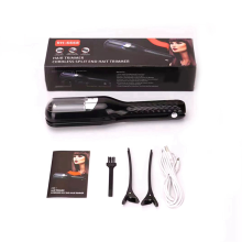Cordless Hair Split Ends Trimmer & Repair - 2-in-1 Comb, Locks Ends, No Length Change, Rechargeable, Black