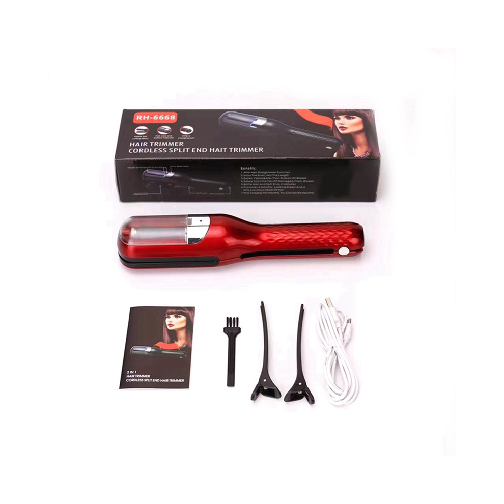 Hair Split Ends Trimmer Remover Damaged Hair Repair Hair Care Treatment Rechargeable Cordless Hair Cutting Red