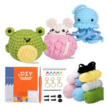 Set of 3 Crochet Kit for Beginners with Step-By-Step Video Tutorials Crochet Animal Kit for Kid and Adults