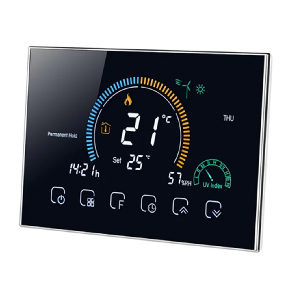 Smart Tuya Alexa Voice Control Smart Programmable Thermostat APP Control LCD Water/Gas Boiler Heating Black WiFi