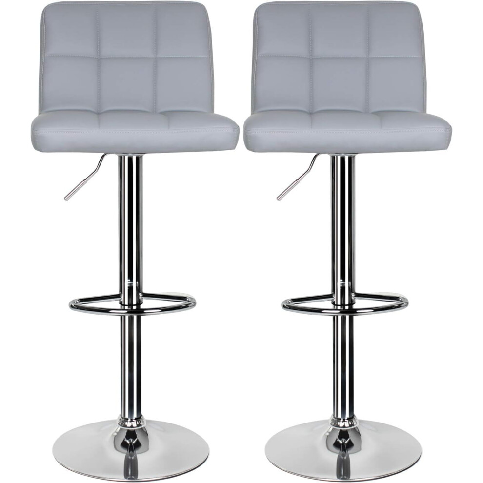 Brand: Hadwin (Grey) Bar Stools Set Of 2,Leather Breakfast Bar Stool Swivel Gas Lift