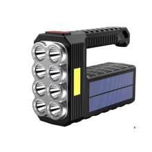 Lampe de poche solaire portable à 8 LED, rechargeable et ultra-lumineuse, équipement de travail puissant.