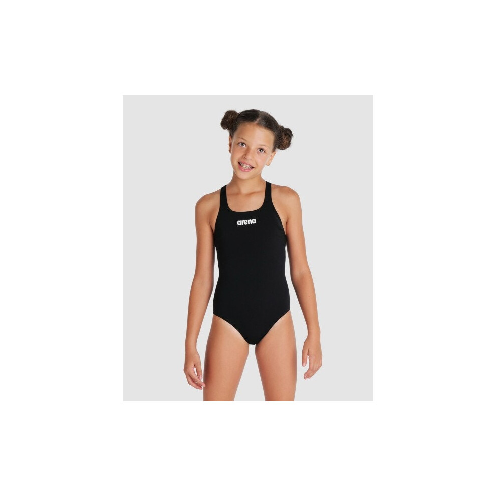 (24) Arena Team Girls Swim Pro Solid Quick Dry Sun Protection Swimsuit - Black