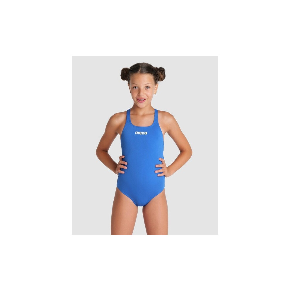 (22) Arena Team Girls Swim Pro Comfortable Fit Swimming Suit Solid One Piece - Royal