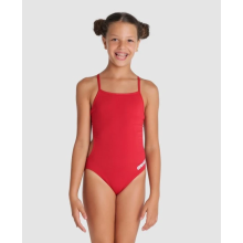 (28) Arena Girls Team Swimsuit Solid Challenge Athletic Sports style one-piece Red