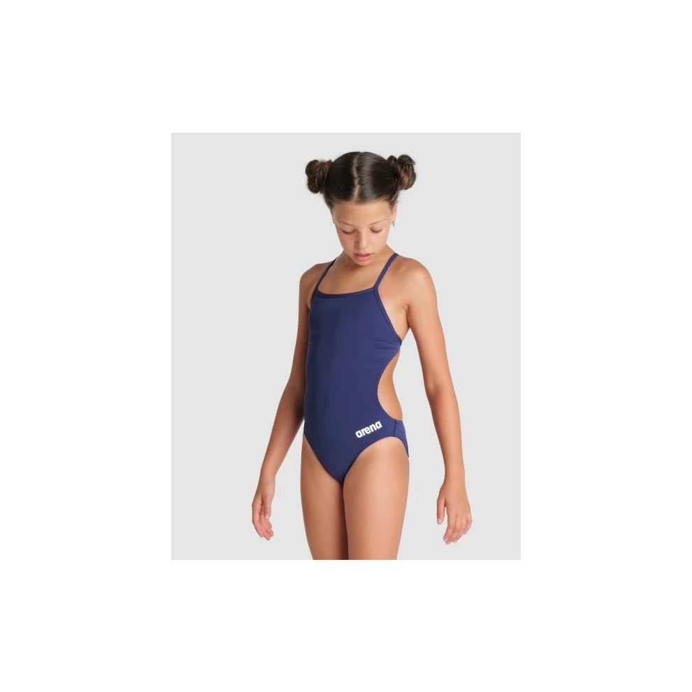 Arena (28) Girls Team Swimsuit Challenge Solid Junior Sports Swimwear Navy/ White