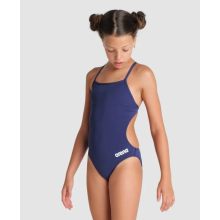 (30) Arena Girls Team Swimsuit Challenge Solid Junior Sports Swimwear Navy/White