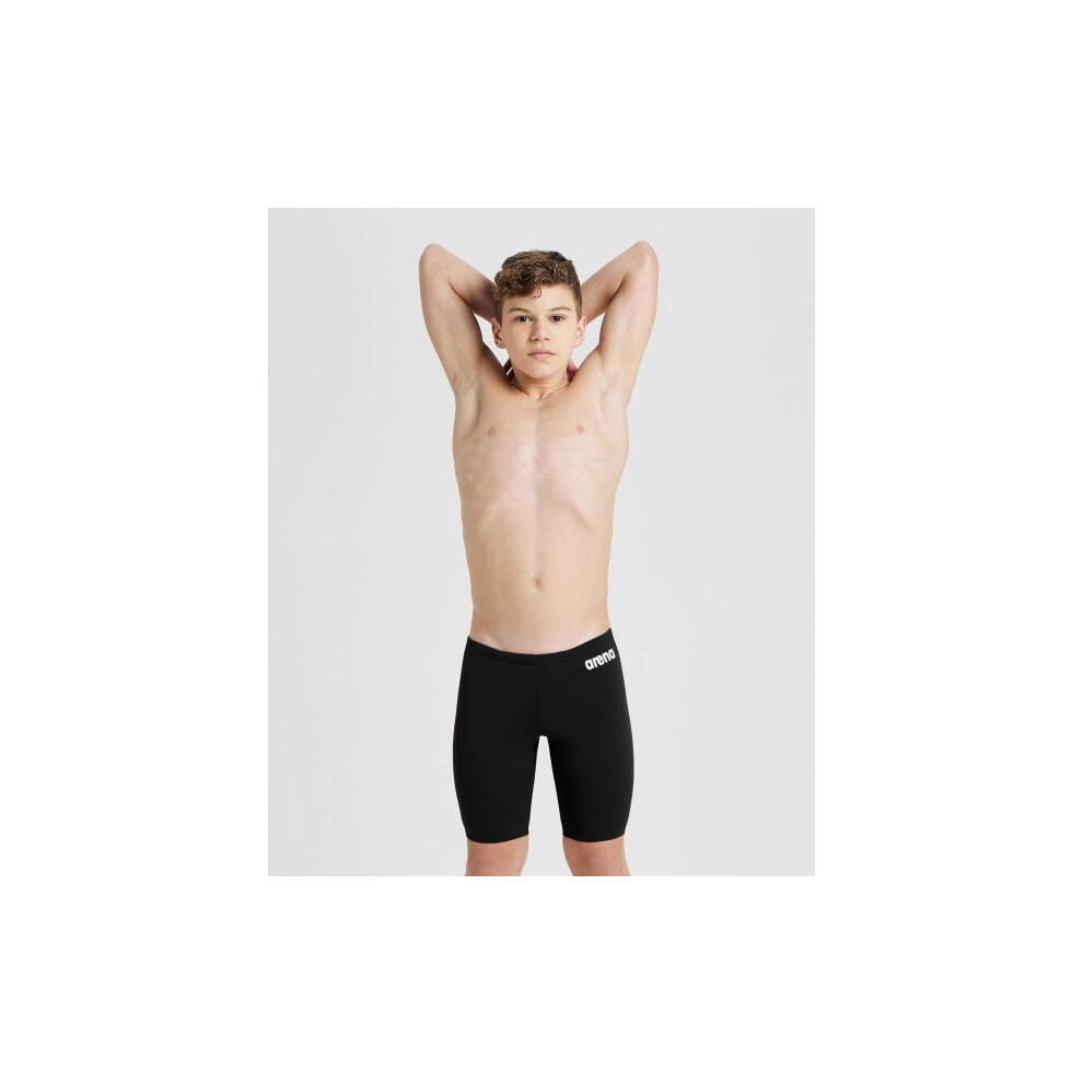 (24) Arena Team Boy Swim Jammer Solid One Piece Durable Swimming Costume - Black