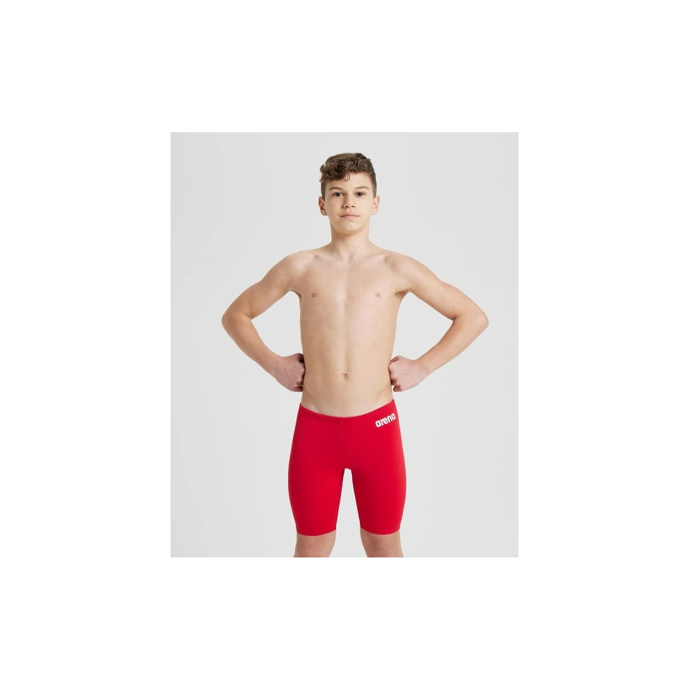 (22) Arena Team Boy Swim Jammer Solid Athletic One Piece Comfortable Swimwear - Red