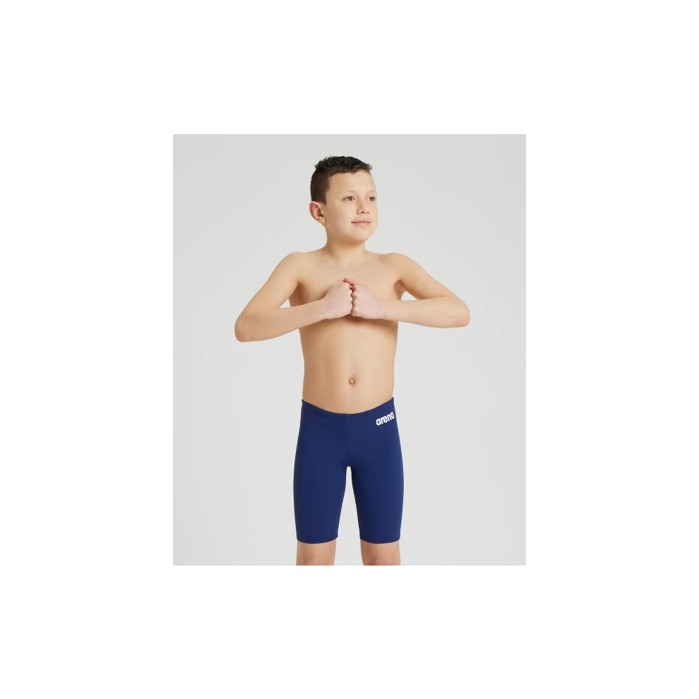 (26) Arena Team Boy Swim Jammer Solid One Piece Racing Swimwear for Athletes - Navy