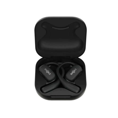 Shokz (Black) Shokz OpenFit Headphone Wireless Bluetooth Sweat Resistant Open Ear Construction 2