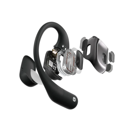 Shokz (Black) Shokz OpenFit Headphone Wireless Bluetooth Sweat Resistant Open Ear Construction 1