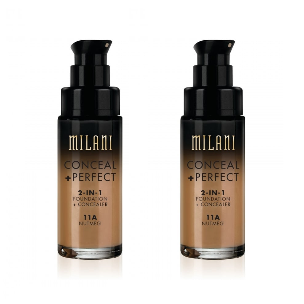 Milani Conceal And Perfect 2 In 1 Foundation + Concealer Nutmeg 30ml x2