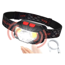 LED Headlamp Headlight with 6 Light Modes, Motion Sensor Control Headlight Flashlight for Cycling Running Hiking Camping for Kids Adults(Black)