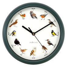 GEEZY 12-Bird Song Wall Clock — Chiming Cuckoo Clock with Talking, Educational Bird Songs & Night Silent Hours