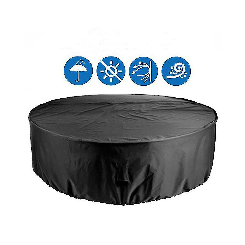 (204x60cm) Waterproof Round Table Cover Patio Furniture Covers Heavy Duty Cover Tough Canvas Uv Resistant-image-OPC-PDPJQ8S-NEW
