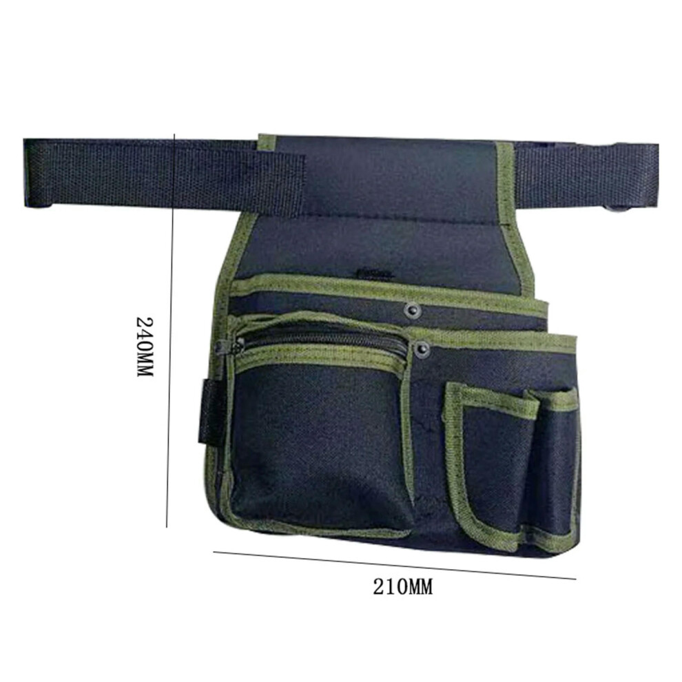 (Orange) Gardening Tool Waist Bag Belt Waterproof Practical Tool Belt Pouch Carpenter blue edges