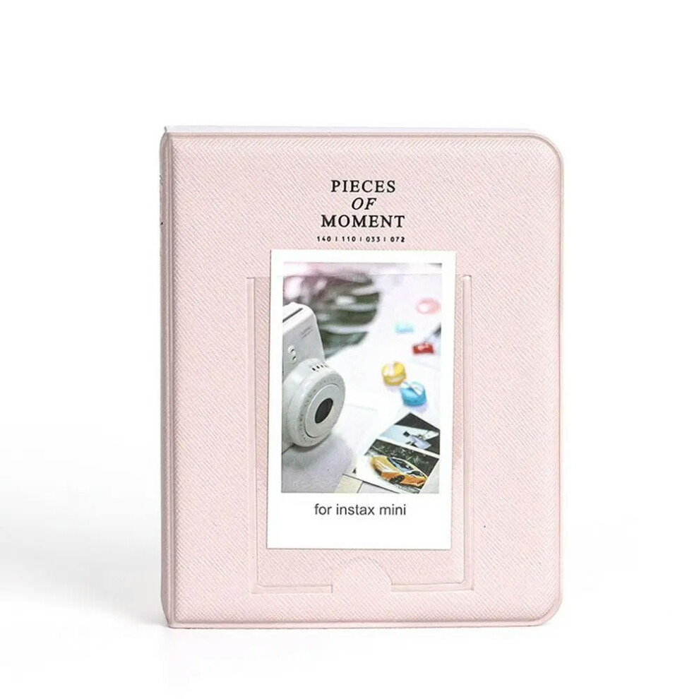 (Pink) 64 Pockets Photo Album Instant Camera 3 inch Pictures Storage Case Stamps Tickets Cards for Fujifilm Instax Mini 12/11/9