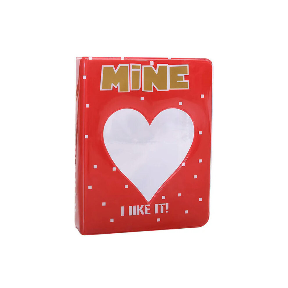 (A) Mini Cute Hollow Heart Photo Album Love Star Chasing Storage 3 Inch Photocards Holder