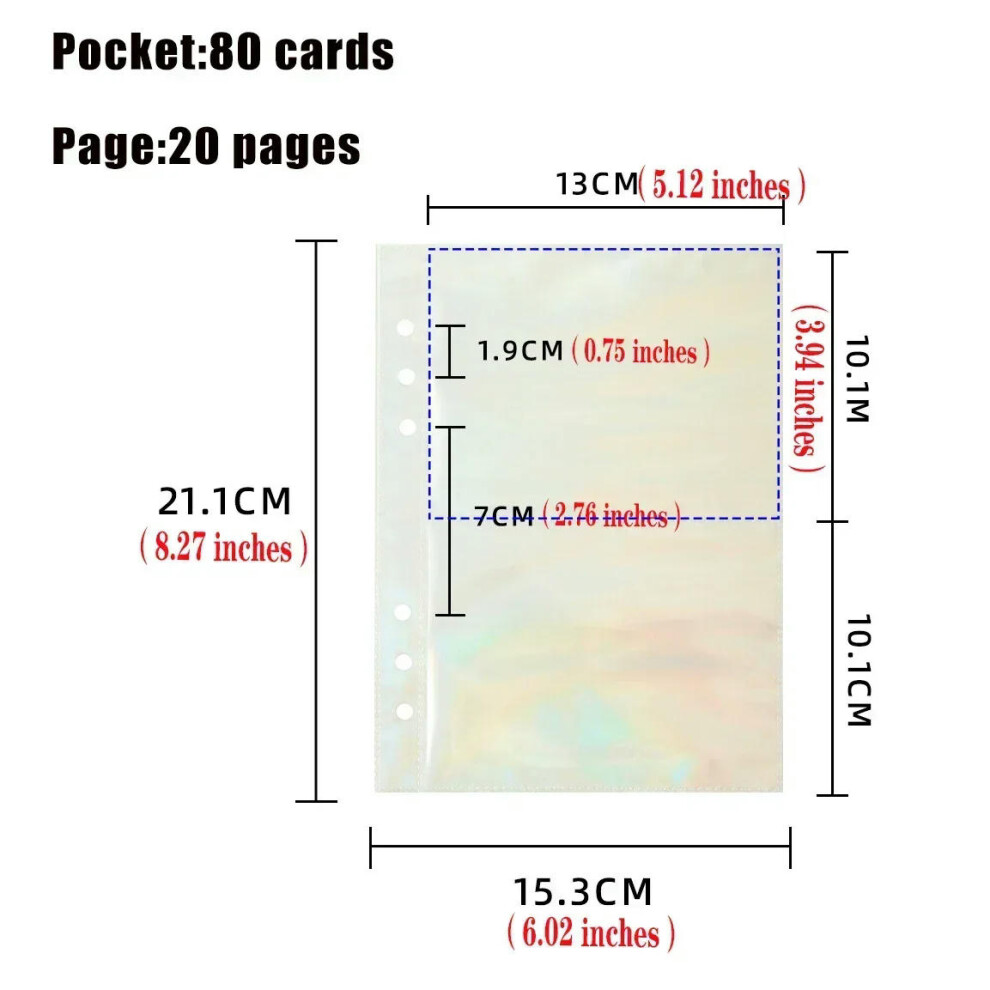 (20pcs 2grid C-caihon) IFFVGX A5 Binder Photocard Holder Kpop Idol Photo Album Candy Color Photocards Collect Book Cards Storage Kawaii Stationery