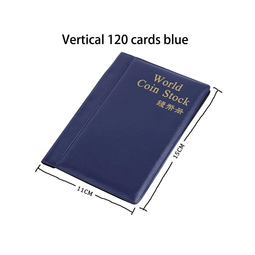 (120 Blue) New 240/120 Pockets 10 Pages Money Book Coin Storage Album For Coins Holder Collection Books High Quality Royal Coin Collection