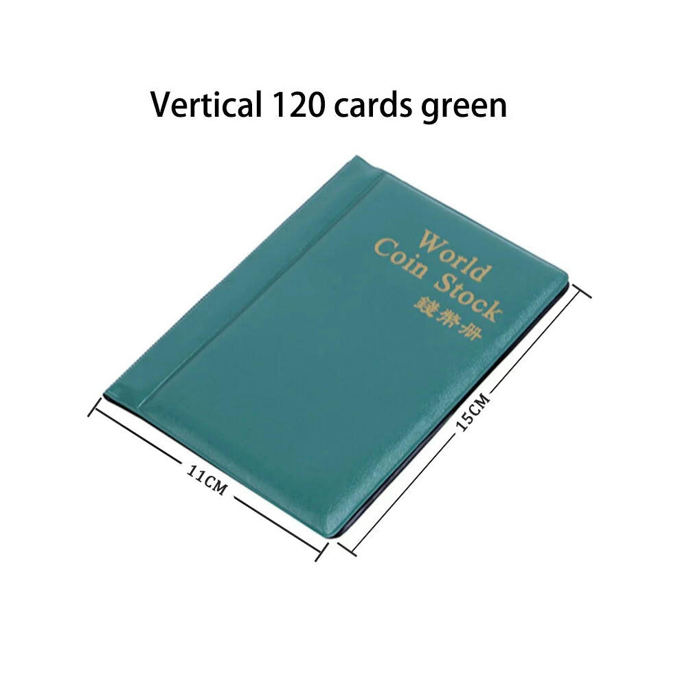 (120 Green) New 240/120 Pockets 10 Pages Money Book Coin Storage Album For Coins Holder Collection Books High Quality Royal Coin Collection