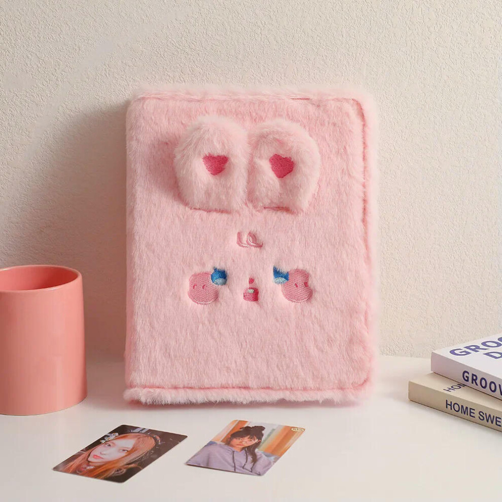 (Only cover-S1) IFFVGX A5 Binder Photocard Holder Cute Plush Photo Album Kpop Idol Photocards Collect Book Student School Notebook Stationery