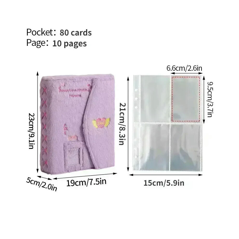 (Album with 10pc page) Plush A5 Binder Photo Album Kpop Idol card Photo Album Photocard Holder Poka Binder kpop card binder Book binding machine í¬ì¹