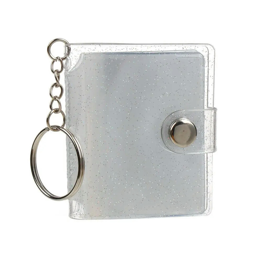 (transparent) 1PC Receipt Holder Stationery Key Chain Jewelry Accessories For Photos Cards Photos Holder Mini Photo Albums 2 Inch