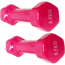 (0.5kgs Pink Color) Vinyl Coated Dumbbells Weights Pair Gym Fitness