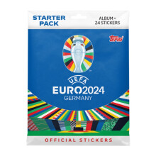 Topps Euro 2024 Sticker Collection Starter Pack – 24 Sticker + 88-seitiges Album – Perfekt für Sammler und Fans!