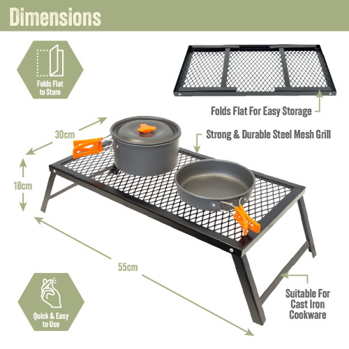 Milestone Camping Heavy Duty Folding Campfire Grill / Outdoor Multiuse BBQ Plank 1