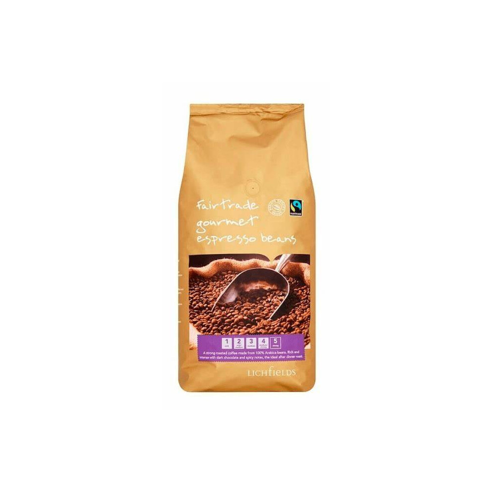 Lichfields Fairtrade Gourmet Espresso Beans 1KG