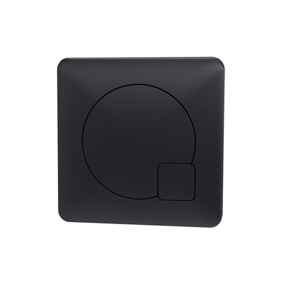 Nuie Square Dual Flush Push Button Black