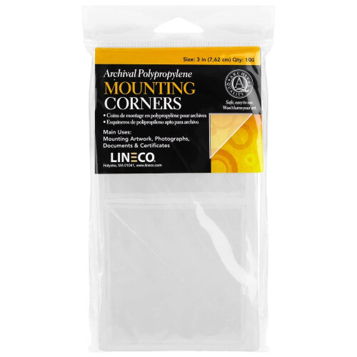 Lineco Clear Photo/Picture Mounting Corners 7.6cm (3") 100 Pack
