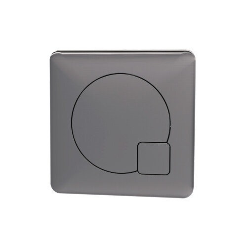NES Home Nuie Square Dual Flush Push Button Gun Metal