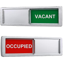 (Silver-vacant occupied sign) Open Closed Sign, Open Signs Privacy Slide Door Sign Indicator
