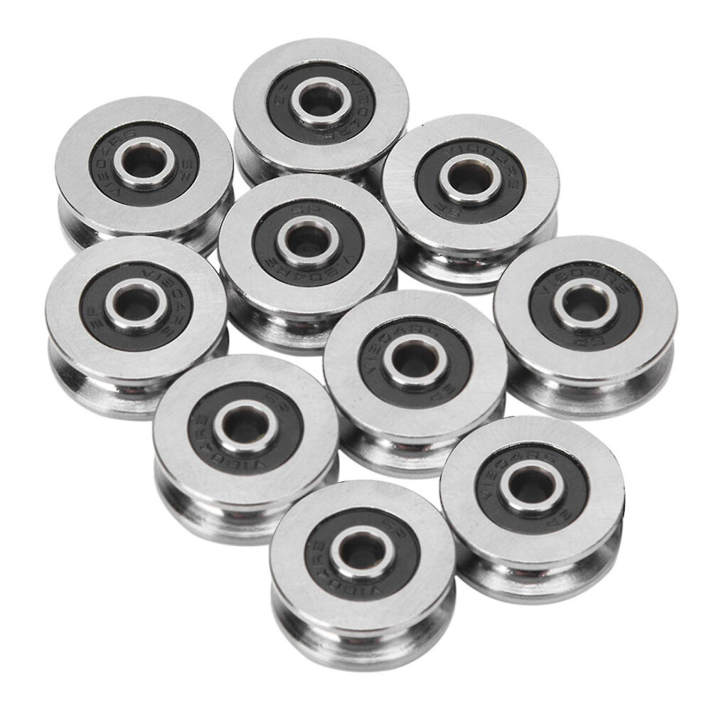 10Pcs Tv0418 4*18*8Mm V Groove Track Roller Bearing Guide Rail Bearing 9152243276597