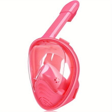 (Pink) Full Face Snorkel Mask With Detachable Camera Mount