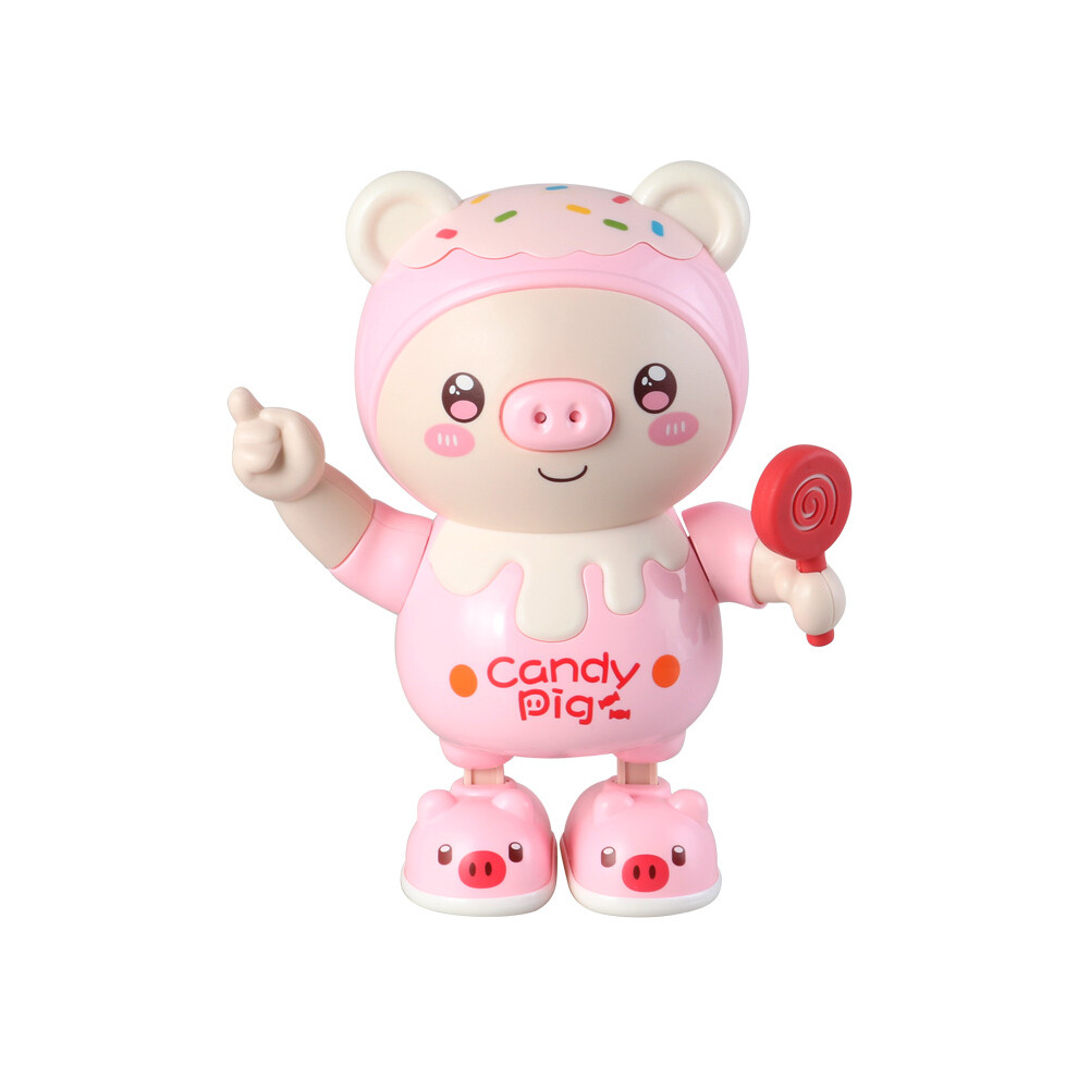 (Pink Pig) Adorable Smart Electric Pig Baby Toy Doll - Music Plays, & Twists & Swings