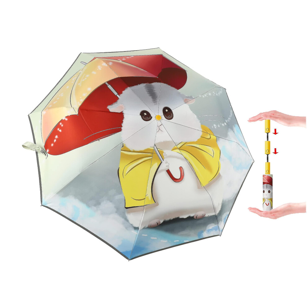 Kids Folding Umbrella Automatic Compact Travel Umbrella For Rain And Sun Uv Protection For Girls And Boys Age 8-15-image-OPC-PDPKHG6-NEW
