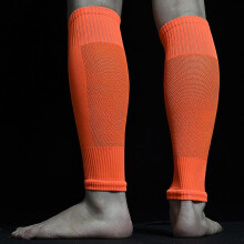 (Orange) Football Socks Tube Leg Guards Fixed Calf Guard Socks To Protect The Calf