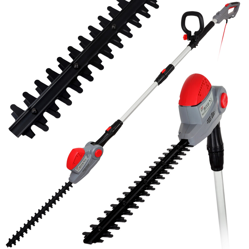 NETTA 550W Corded Pole Hedge Trimmer, 2.7m Reach & 10m Cable
