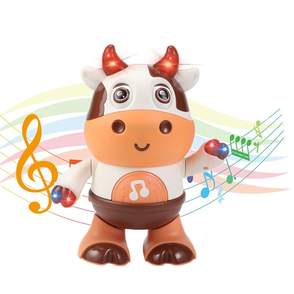 (A) Baby Cow Musical Toy - Interactive Dancing Toy with Lights & Music