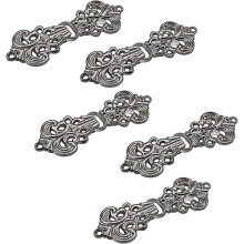 Cardigan Clips, 5 Pairs Vintage Flower Pattern Cape Fasteners Sew On Hooks Gift