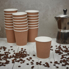 (8oz, 200) Double Wall Hot Drinks Cups Coffee Chocolate Tea
