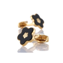 (Gold) Mens or Boys Cufflinks Snowflake Flower Design
