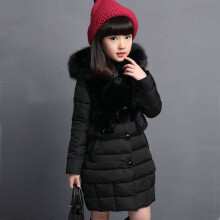 (Black, 7-8Years) Kids Girls Coat Padded Winter Hooded Warm Jackets
